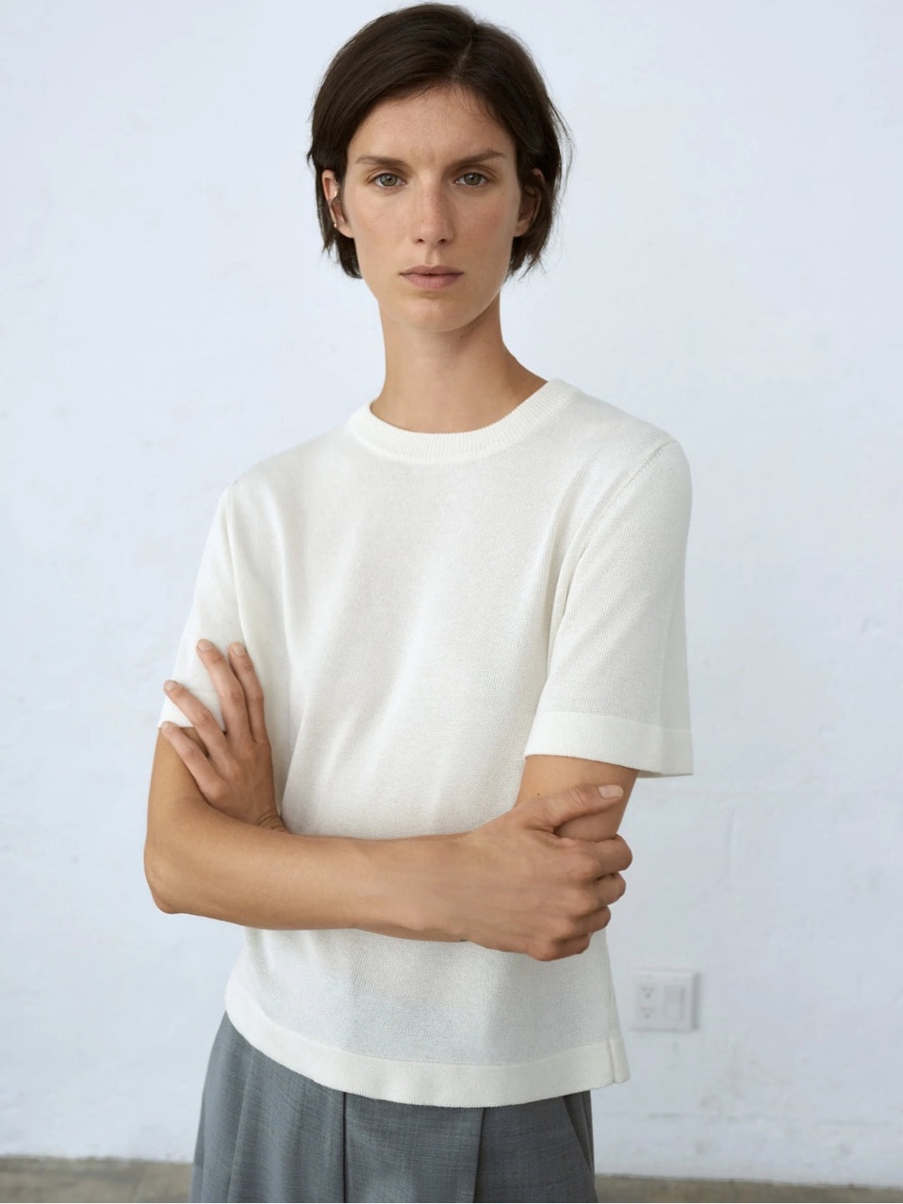 CORDERA Viscose T-Shirt, Marshmallow